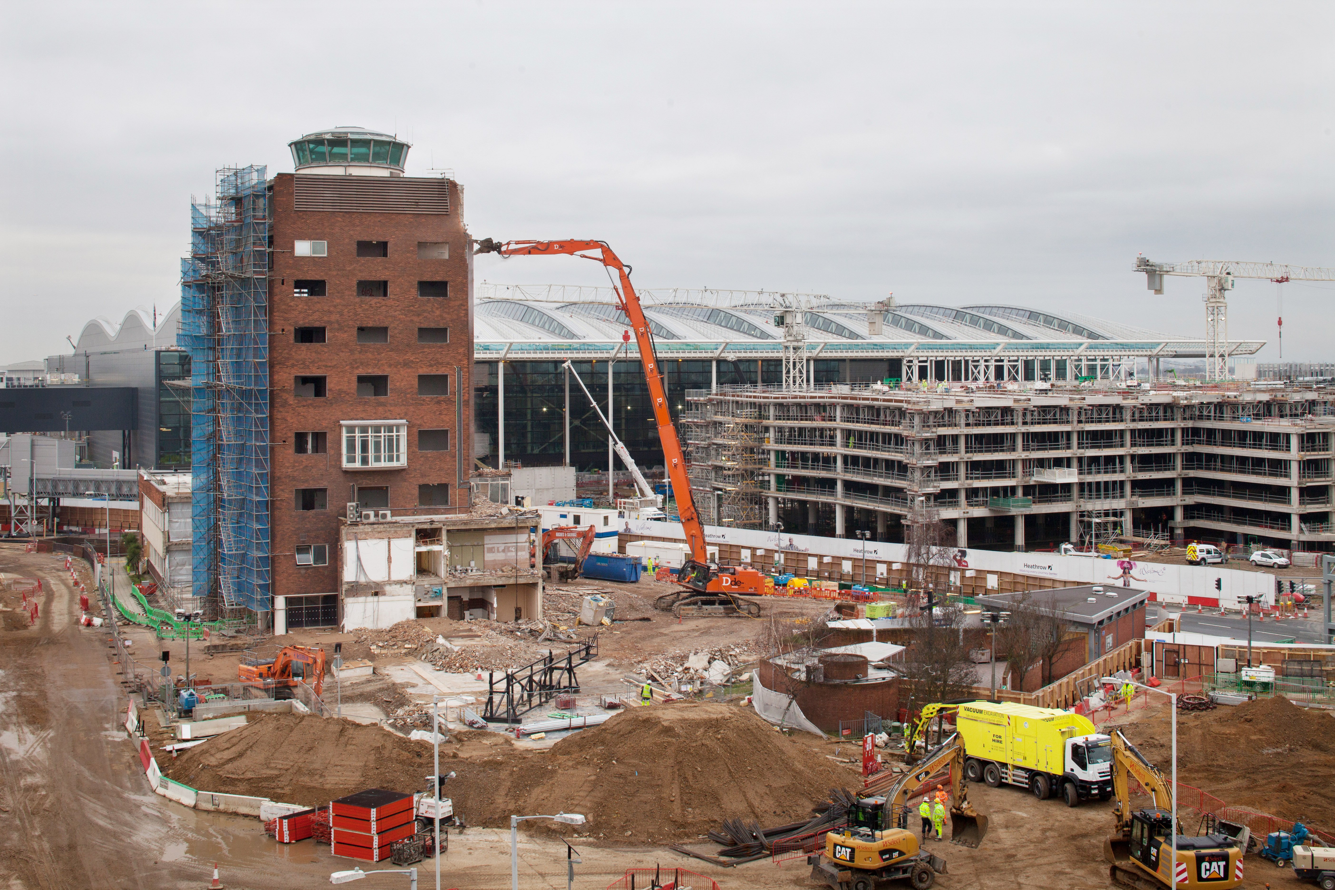 old tower being demolished