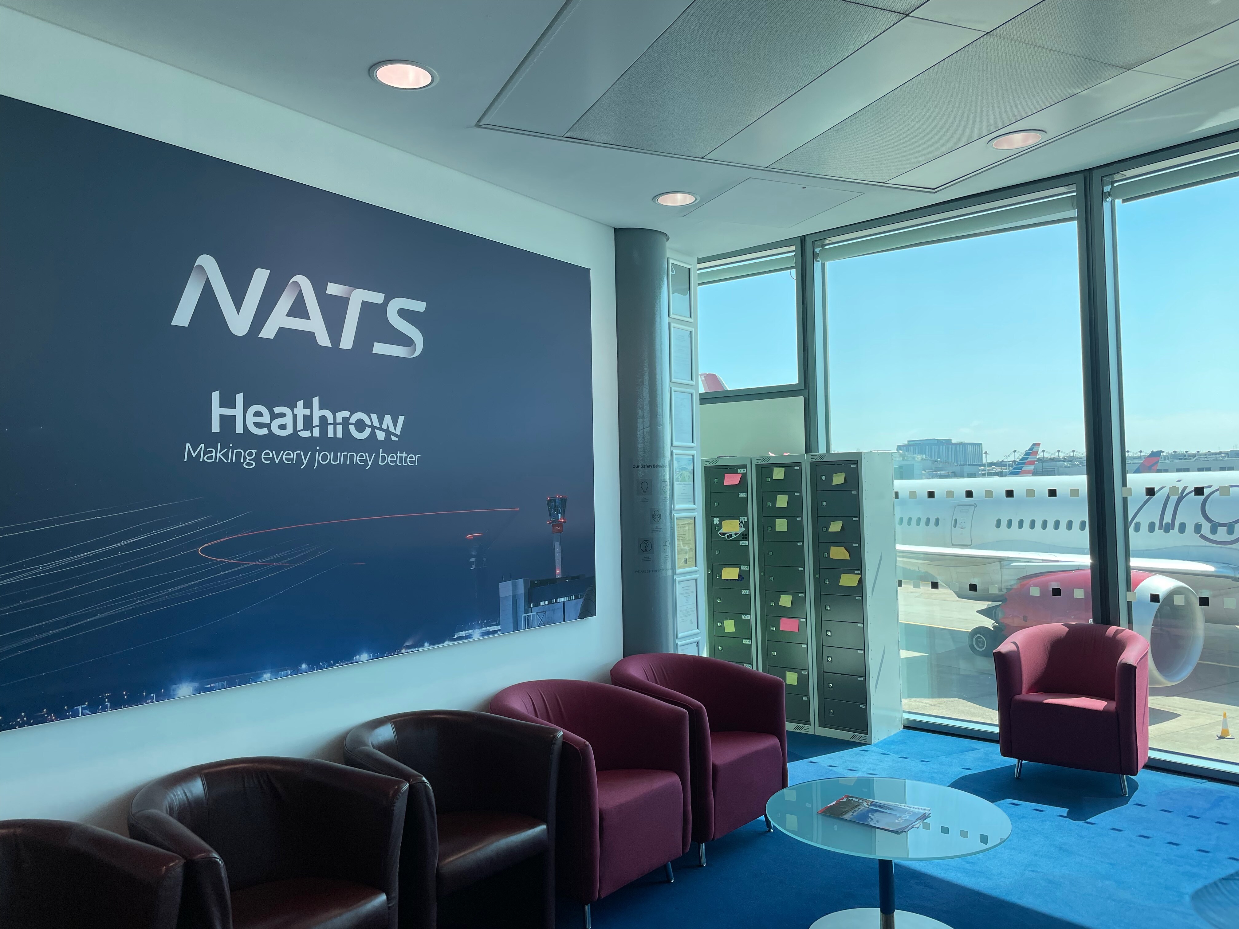 reception area at heathrow tower